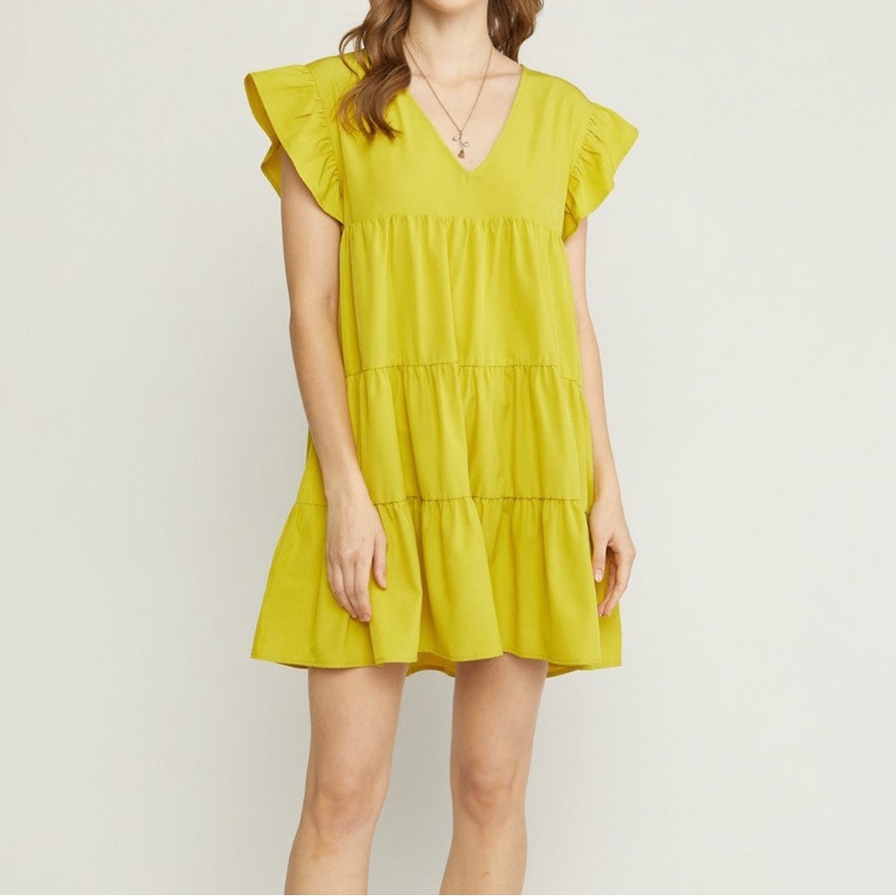 NTW entro chartreuse dress